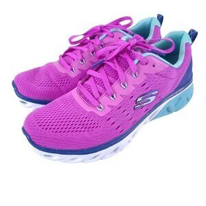 Skechers Womens Pink Lace Up Comfort Sneakers Shoes 9.5